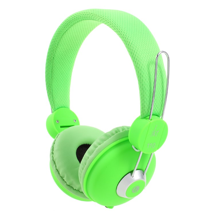JKR 110 Faltbarer 3.5mm Wired Kopfhörer HiFi Stereo Over-Ear Headset mit Mic - Grün-1