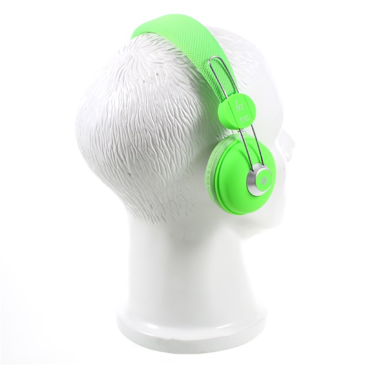 JKR 110 Faltbarer 3.5mm Wired Kopfhörer HiFi Stereo Over-Ear Headset mit Mic - Grün-11