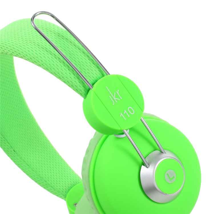 JKR 110 Faltbarer 3.5mm Wired Kopfhörer HiFi Stereo Over-Ear Headset mit Mic - Grün-4