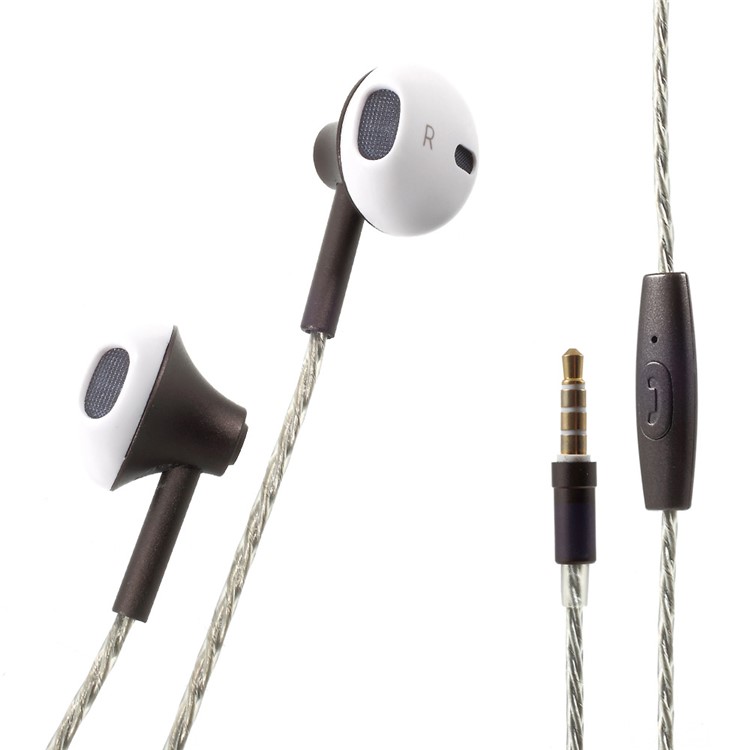 APOLOK T6 3.5mm Wired Stereo In-ear Headphone with Microphone & Remote Control - Black-1