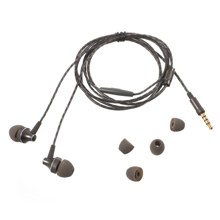 APOLOK T2 Metal Stereo 3.5mm In-ear Earphone with Microphone & Remote Control - Black-2