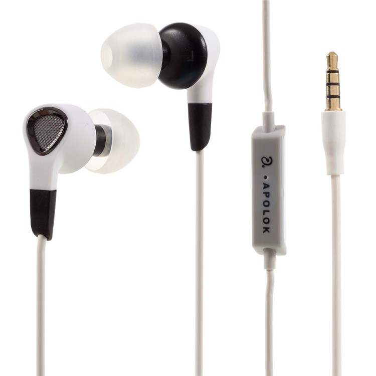 APOLOK V6 3.5mm Wired HiFi In-ear Headphone with Mic & Remote Control - Black-1