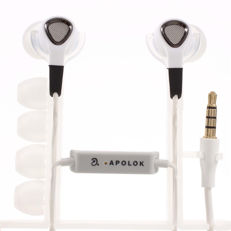 APOLOK V6 3.5mm Wired HiFi In-ear Headphone with Mic & Remote Control - Black-4