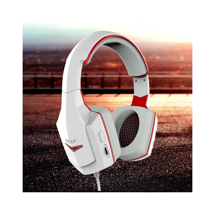 GOLF MX01 HiFi Wired Headphone Over-head Stereo Headset - White-1