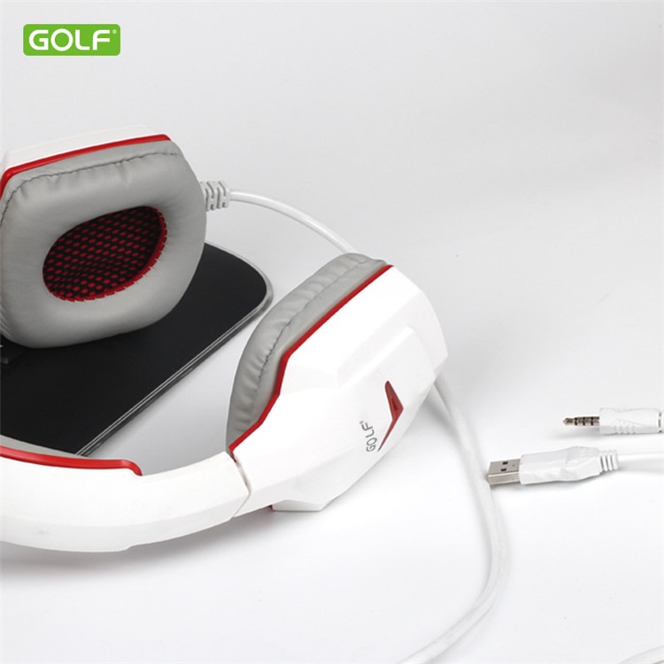GOLF MX01 HiFi Wired Headphone Over-head Stereo Headset - White-2