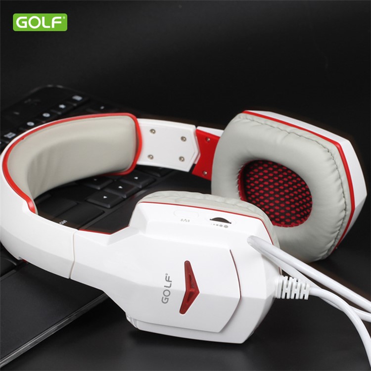 GOLF MX01 HiFi Wired Headphone Over-head Stereo Headset - White-3