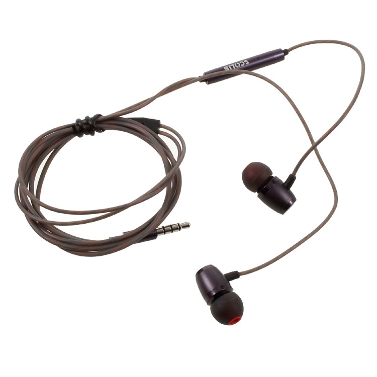 SCOLIB 3.5mm In-Ear Earphones HiFi Stereo Headphones with Mic and Line-in Control for iPhone - Tarnish-5