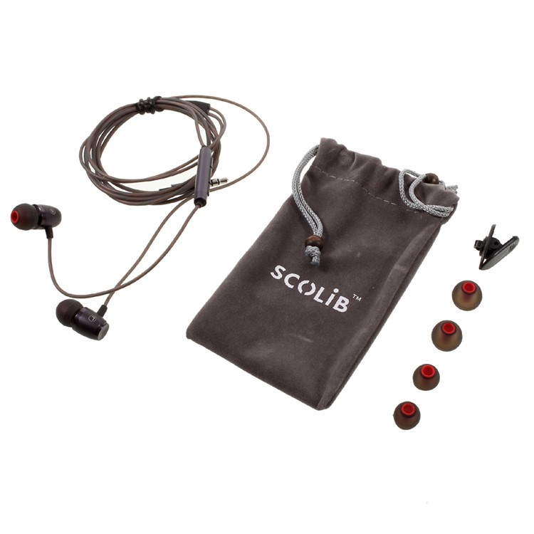 SCOLIB 3.5mm In-Ear Earphones HiFi Stereo Headphones with Mic and Line-in Control for iPhone - Tarnish-6