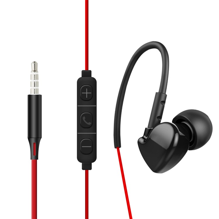 CAFELE 3.5mm Wired Mega Bass Headphone with Mic and Line-in Control for iPhone Samsung Huawei etc - Red-2