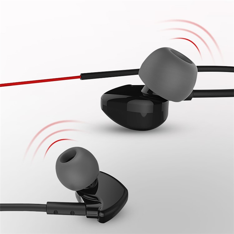 CAFELE 3.5mm Wired Mega Bass Headphone with Mic and Line-in Control for iPhone Samsung Huawei etc - Red-3
