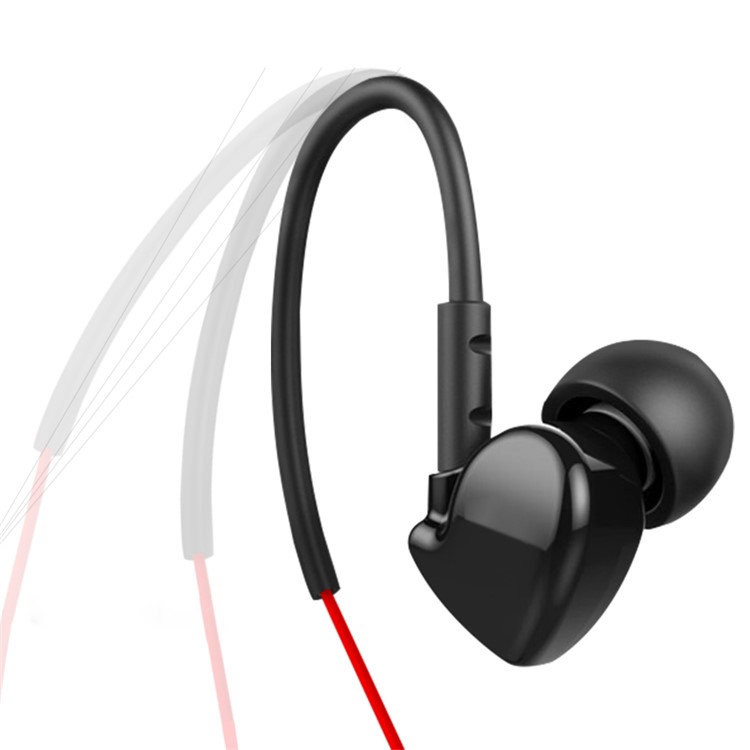 CAFELE 3.5mm Wired Mega Bass Headphone with Mic and Line-in Control for iPhone Samsung Huawei etc - Red-4