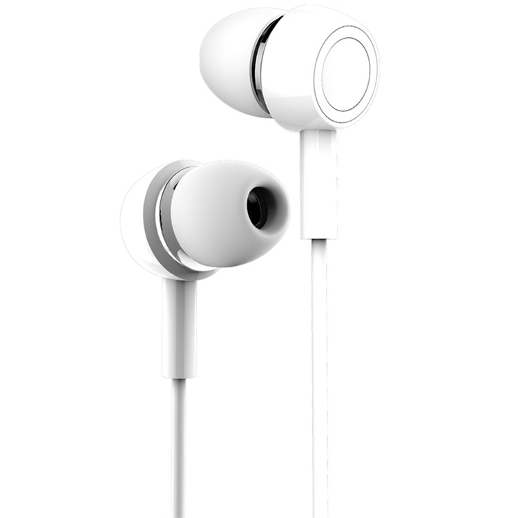 USAMS EP-12 3,5 mm Wired Stéréo Placage Intra-auriculaire Avec Micro et Contrôle de Ligne Pour Iphone - Blanche