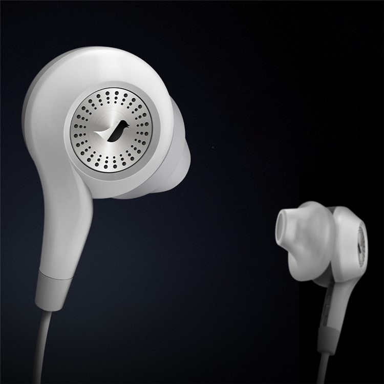 SENYEEK Hi-Fi In-ear Super Bass Earphones Dual Loudspeaker Headset with Mic - White-1
