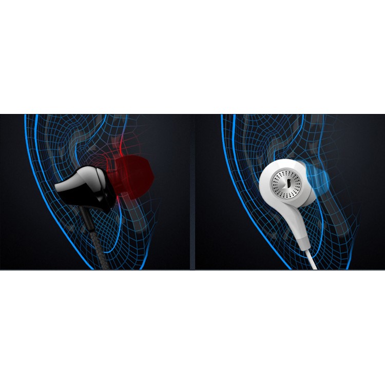 SENYEEK Hi-Fi In-ear Super Bass Earphones Dual Loudspeaker Headset with Mic - White-11