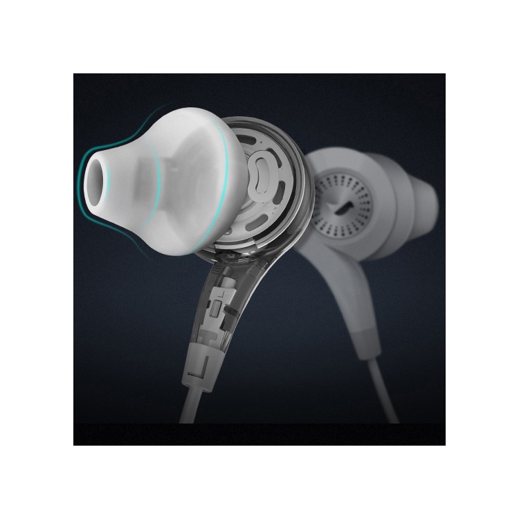 SENYEEK Hi-Fi In-ear Super Bass Earphones Dual Loudspeaker Headset with Mic - White-12