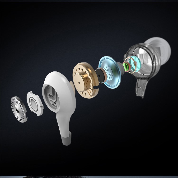 SENYEEK Hi-Fi In-ear Super Bass Earphones Dual Loudspeaker Headset with Mic - White-16