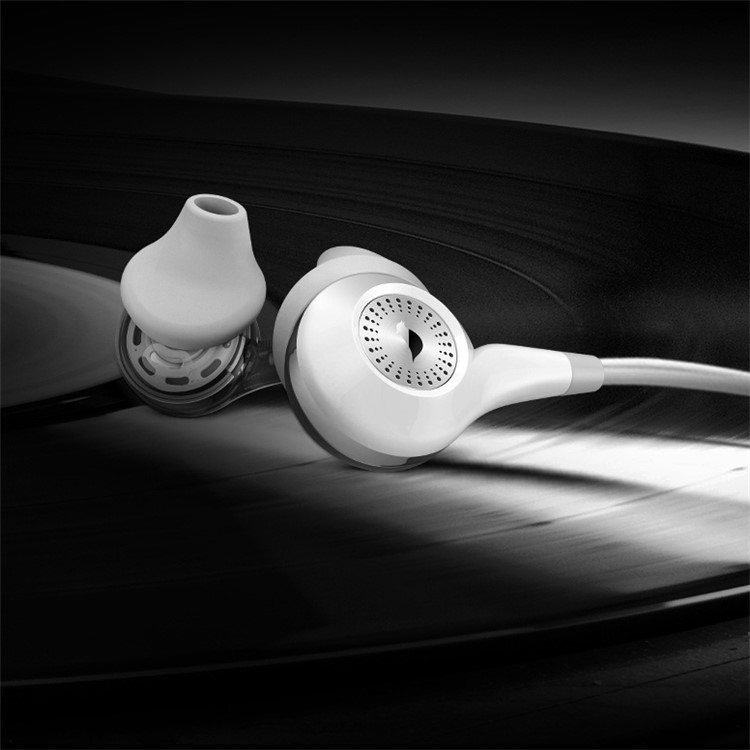 SENYEEK Hi-Fi In-ear Super Bass Earphones Dual Loudspeaker Headset with Mic - White-17