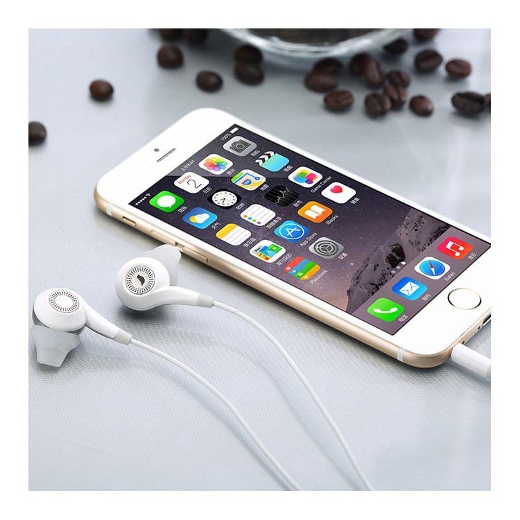 SENYEEK Hi-Fi In-ear Super Bass Earphones Dual Loudspeaker Headset with Mic - White-18