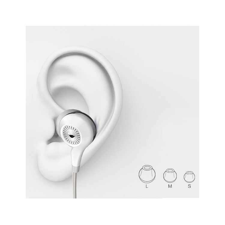 SENYEEK Hi-Fi In-ear Super Bass Earphones Dual Loudspeaker Headset with Mic - White-4