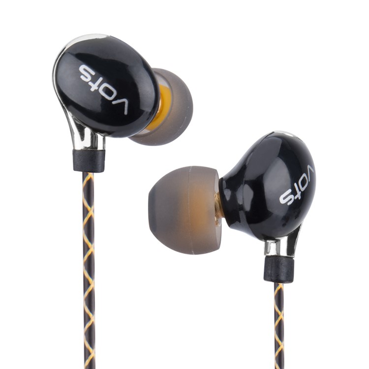 VOTS Y1 Ear Hook Style 3.5mm Wired In-ear Headphone with Mic and Line-in Control for iPhone Samsung Huawei etc - Black / Silver-5