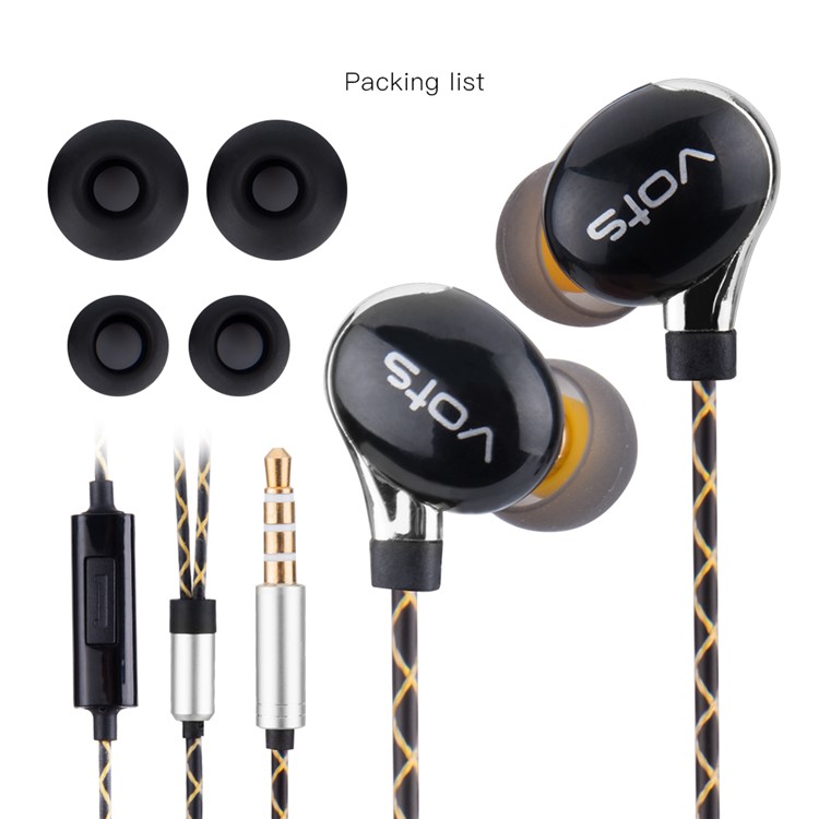 VOTS Y1 Ear Hook Style 3.5mm Wired In-ear Headphone with Mic and Line-in Control for iPhone Samsung Huawei etc - Black / Silver-7
