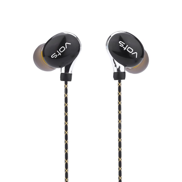 VOTS Y1 Ear Hook Style 3.5mm Wired In-ear Headphone with Mic and Line-in Control for iPhone Samsung Huawei etc - Black / Silver-9
