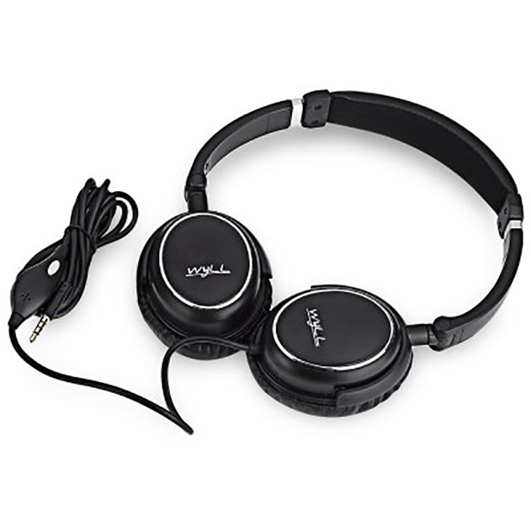 VOTS PT202 3.5mm Plug Over-ear Headphone Folding Portable Wired Headset with Mic for Phones Tablets Computers - Black-4