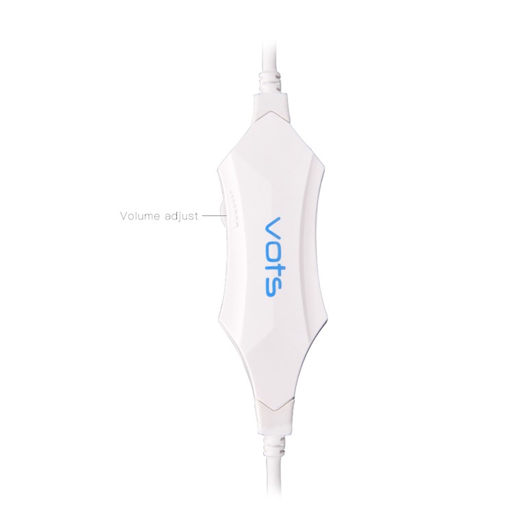 VOTS CH6172 USB + 3.5mm Plug Headphone Over-ear Lighting Game Music Headset with Mic for Phones Tablets Computers - Blue / White-8