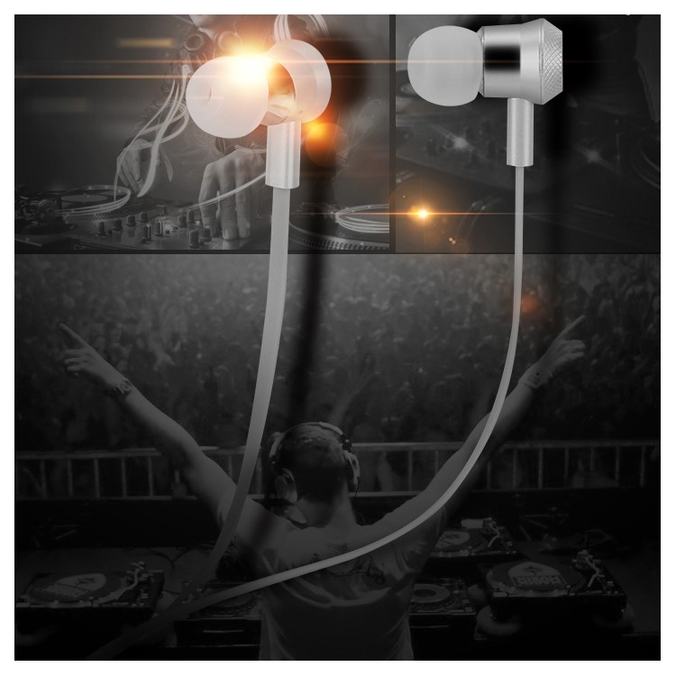 JOYROOM 3.5mm Wired In-ear Mega Bass Earphone with Mic and Remote Control (ET505) - Silver-1