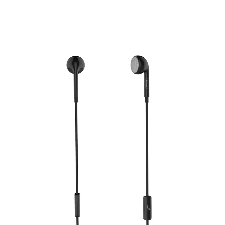 REMAX RM-101 In-ear 3.5mm Wired Monaural Earphone with Remote and Mic for iPhone Samsung - Black-1