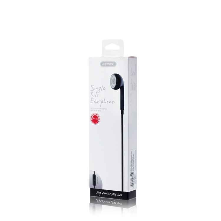 REMAX RM-101 In-ear 3.5mm Wired Monaural Earphone with Remote and Mic for iPhone Samsung - Black-11