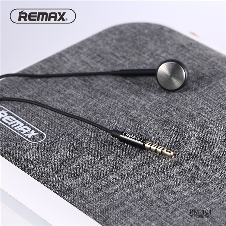 REMAX RM-101 In-ear 3.5mm Wired Monaural Earphone with Remote and Mic for iPhone Samsung - Black-6