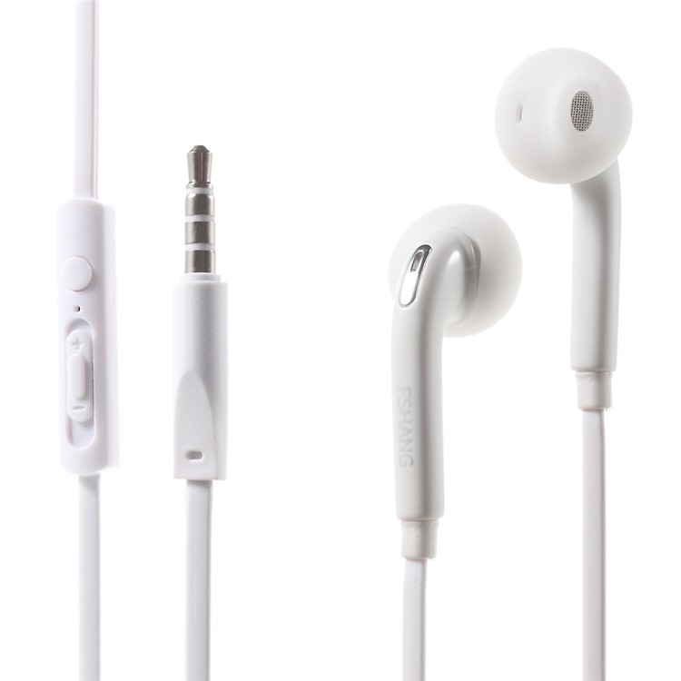 FSHANG A7 In-ear 3.5mm Sports Hi-Fi Flat Earphone with Microphone - White-1