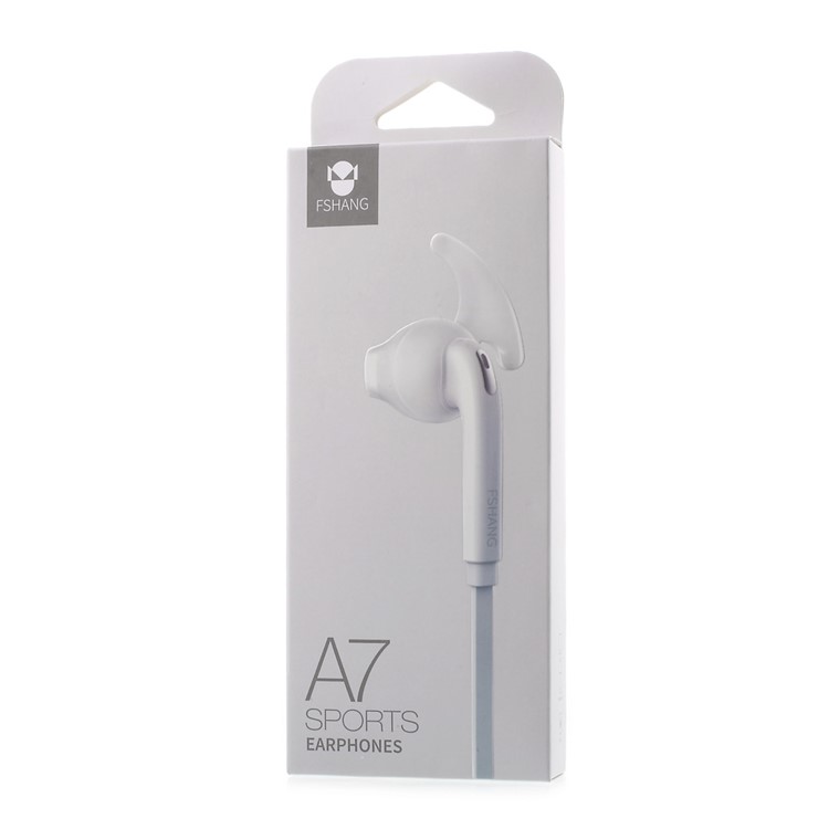 FSHANG A7 In-ear 3.5mm Sports Hi-Fi Flat Earphone with Microphone - White-10