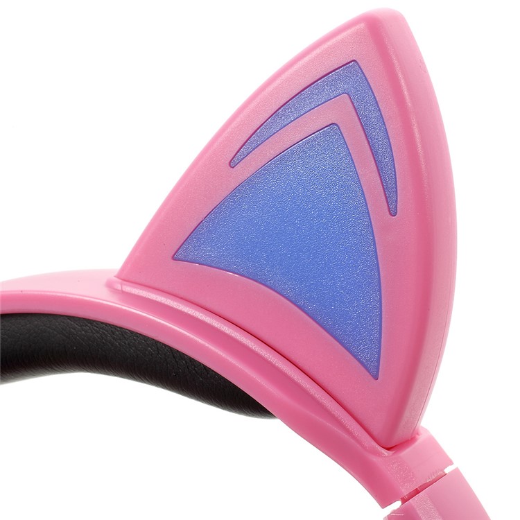 Cat Ear LED Light 3.5mm Plug Foldable Headphone Over-ear Music Headset for Phone/Tablet PC/Computer - Pink-10