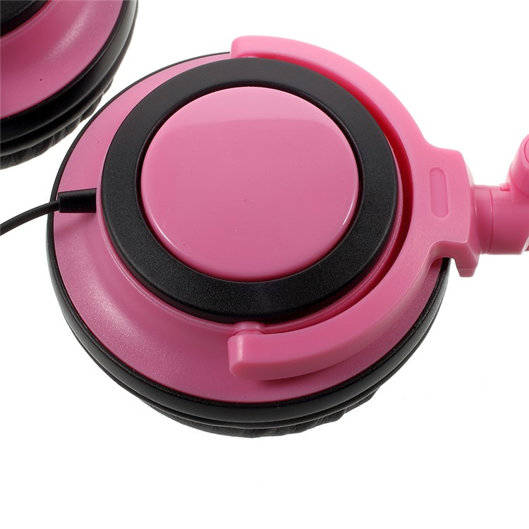 Cat Ear LED Light 3.5mm Plug Foldable Headphone Over-ear Music Headset for Phone/Tablet PC/Computer - Pink-8