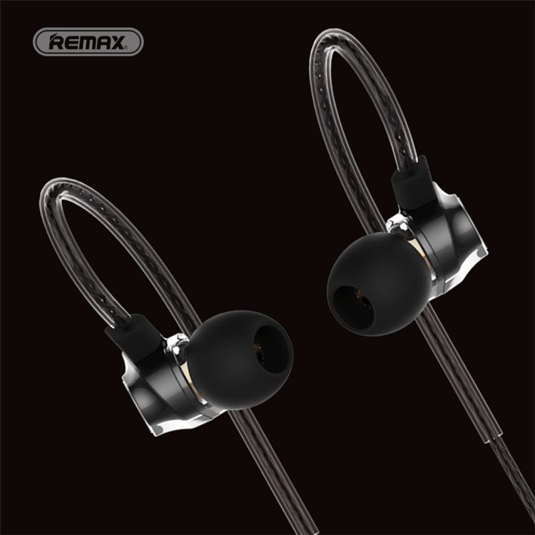 REMAX RM-580 In-ear 3.5mm Dual Moving-Coil Earphone Headphone with Remote and Mic - Black-4