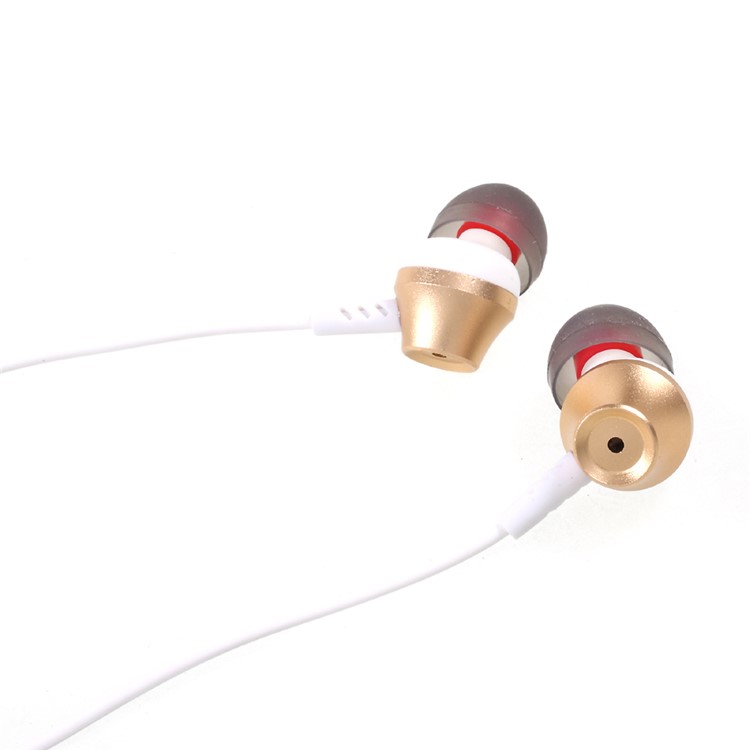Ipnku T3 3.5mm Wired Hands-free Super Bass Earphone with Mic & Remote Control - Gold-2