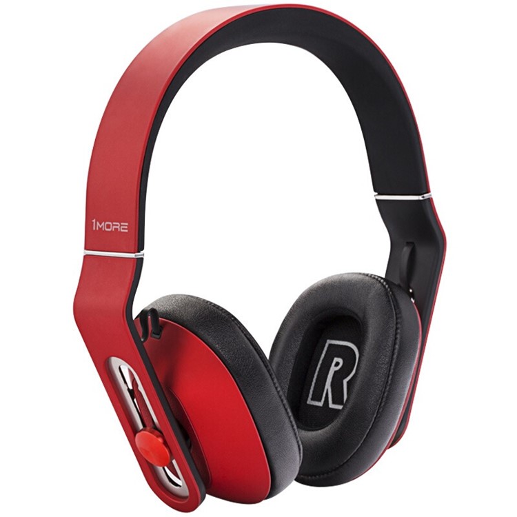 1MORE MK801 3.5mm Universal Over-ear Wired Mega Bass Headphone with Mic and Remote Control - Red-1