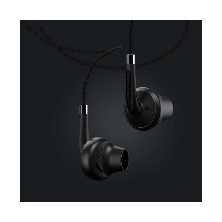 USAMS EP-14 3.5mm Woven Pattern Stereo Earphone Headset with Microphone - Black-2