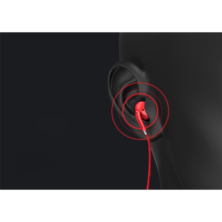 USAMS EP-14 3.5mm Woven Pattern Stereo Earphone Headset with Microphone - Black-4