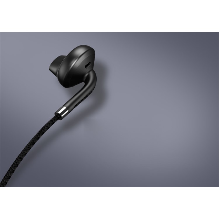 USAMS EP-14 3.5mm Woven Pattern Stereo Earphone Headset with Microphone - Black-5