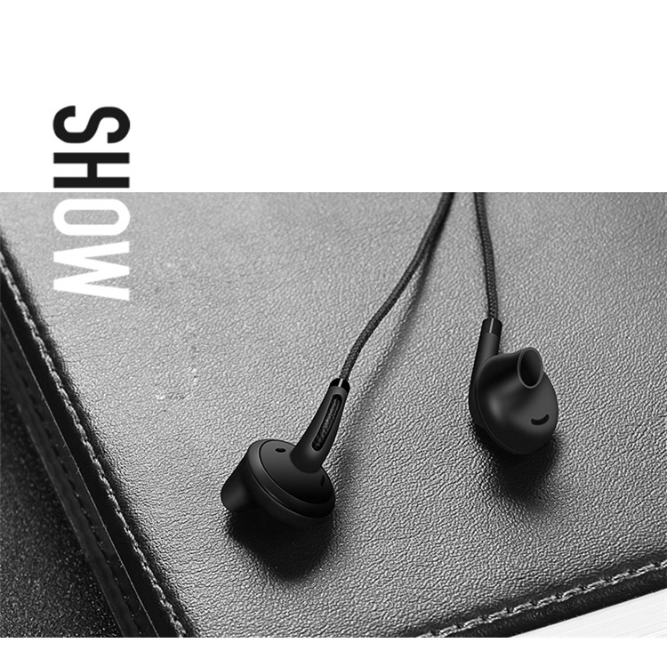 USAMS EP-14 3.5mm Woven Pattern Stereo Earphone Headset with Microphone - Black-9