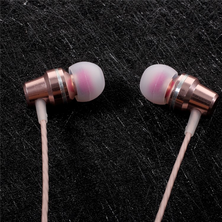 

PINZUN X6 3.5mm Wired Control Headset with Mic for iPhone Samsung - Rose Gold Color