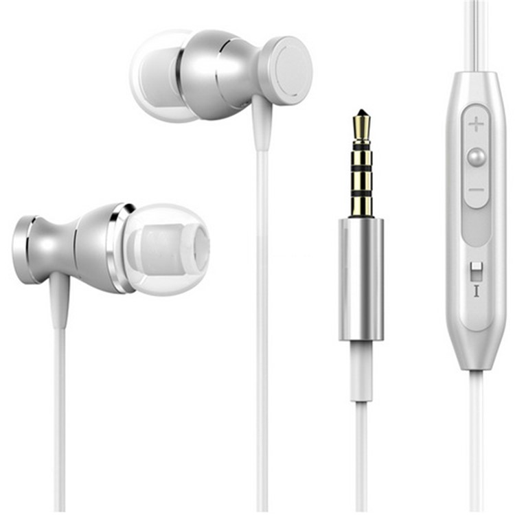 

3.5mm In-ear Magnetic Attraction Headphone with Remote and Mic for iPhone Samsung Xiaomi etc - Silver Color, iPhone 6s 4.7-inch