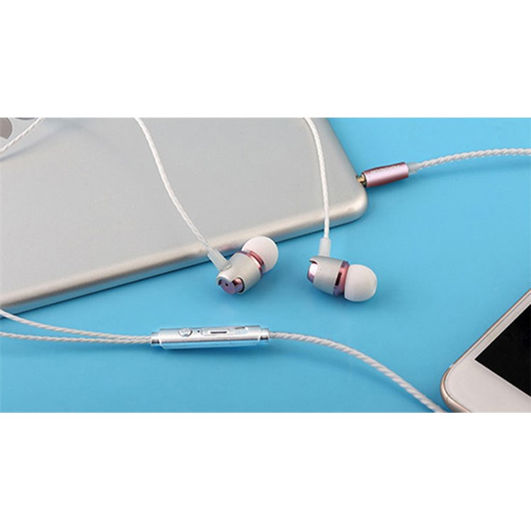 3.5mm Earphone In-ear with Remote and Mic for Xiaomi iPhone Samsung etc - Rose Gold-2