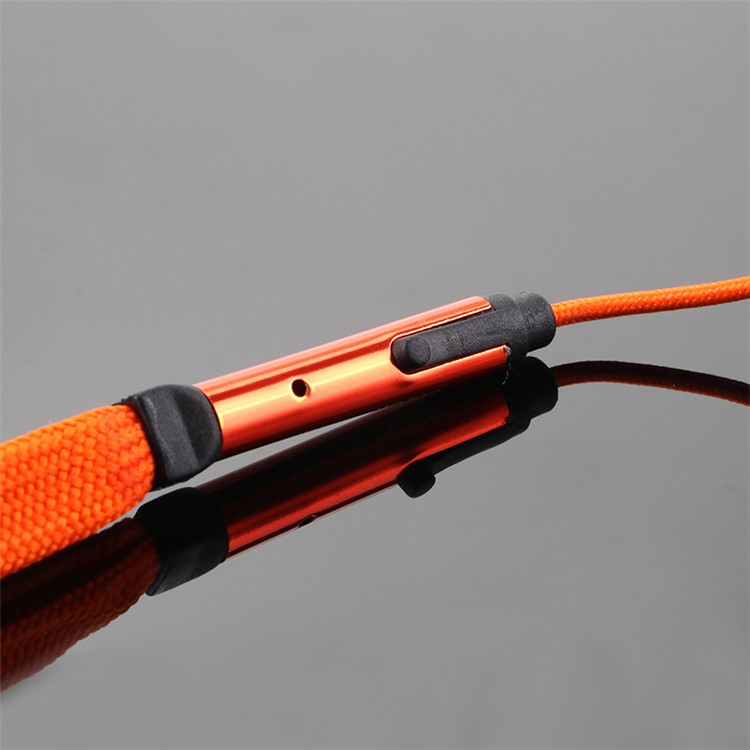 Shoelaces Earphone Stereo Headphones Headset Music Earpieces with Microphone for iPhone Xiaomi Samsung Sport - Orange-5