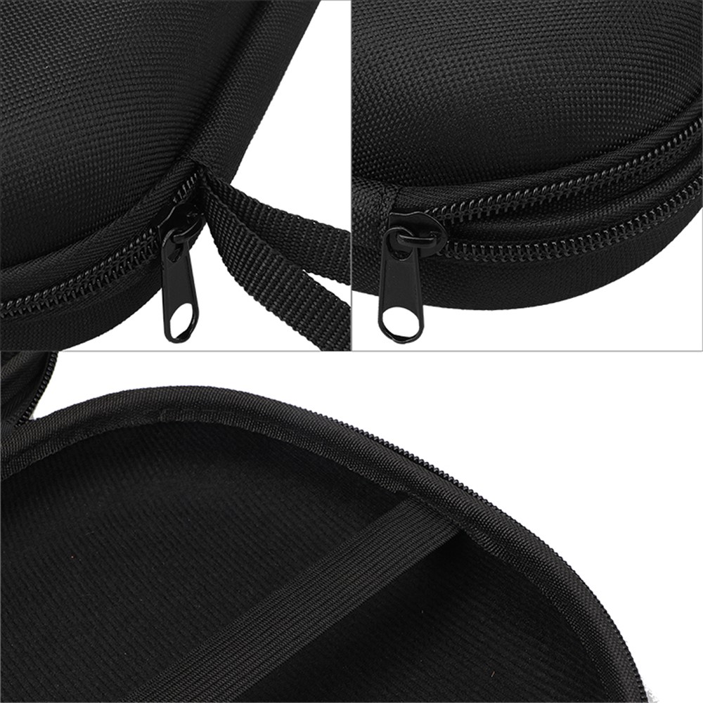 Portable Zippered Runde Geformte Kopfhörer Ohrhörer Tragen Aufbewahrungsbeutel Fall - Schwarz-10