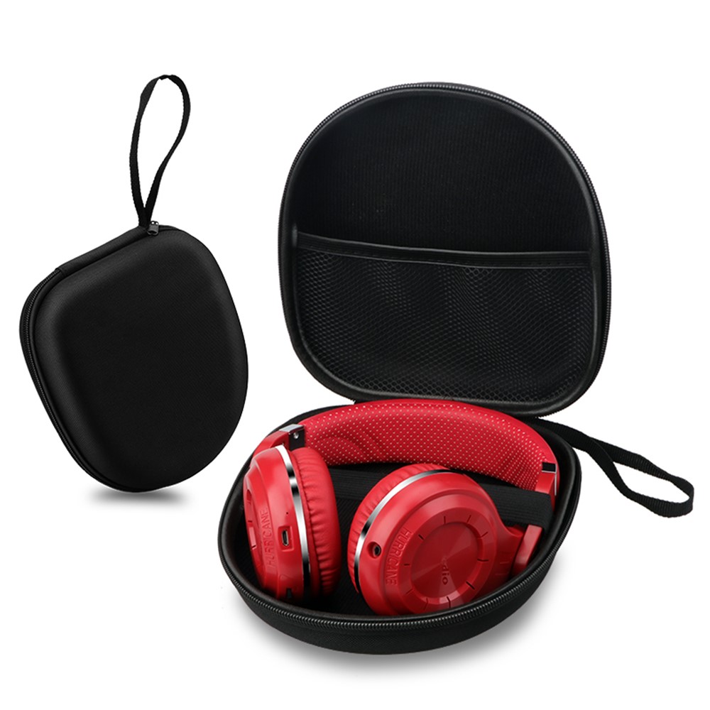 Portable Zippered Runde Geformte Kopfhörer Ohrhörer Tragen Aufbewahrungsbeutel Fall - Schwarz-2