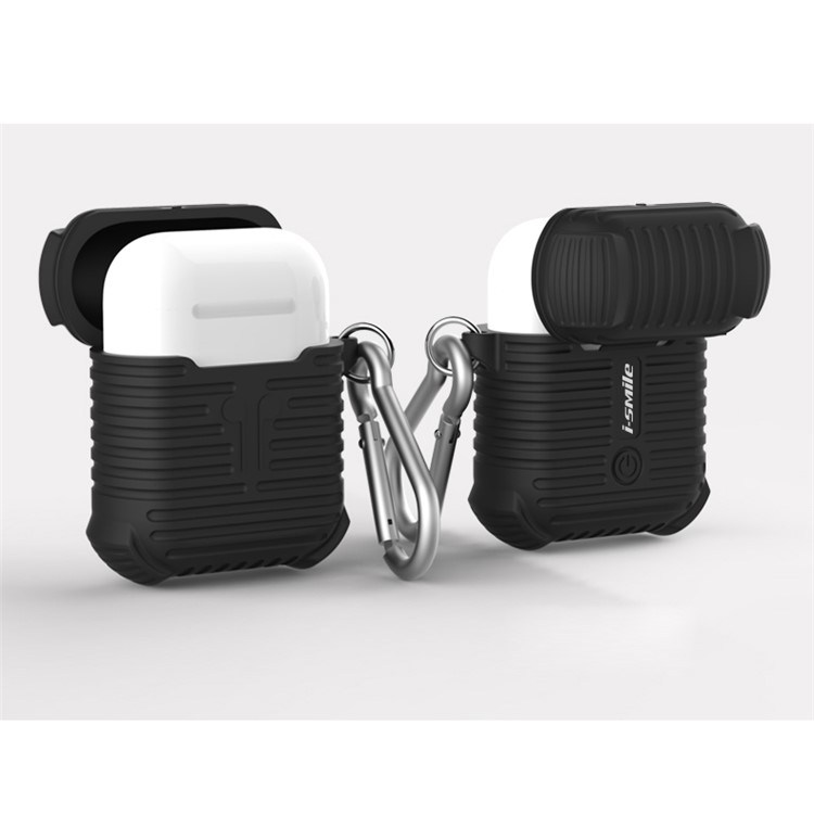 ISMILE Anti-lost Drop-proof Silicone Gel Protective Cover for Apple Airpods Charging Case - Black-1